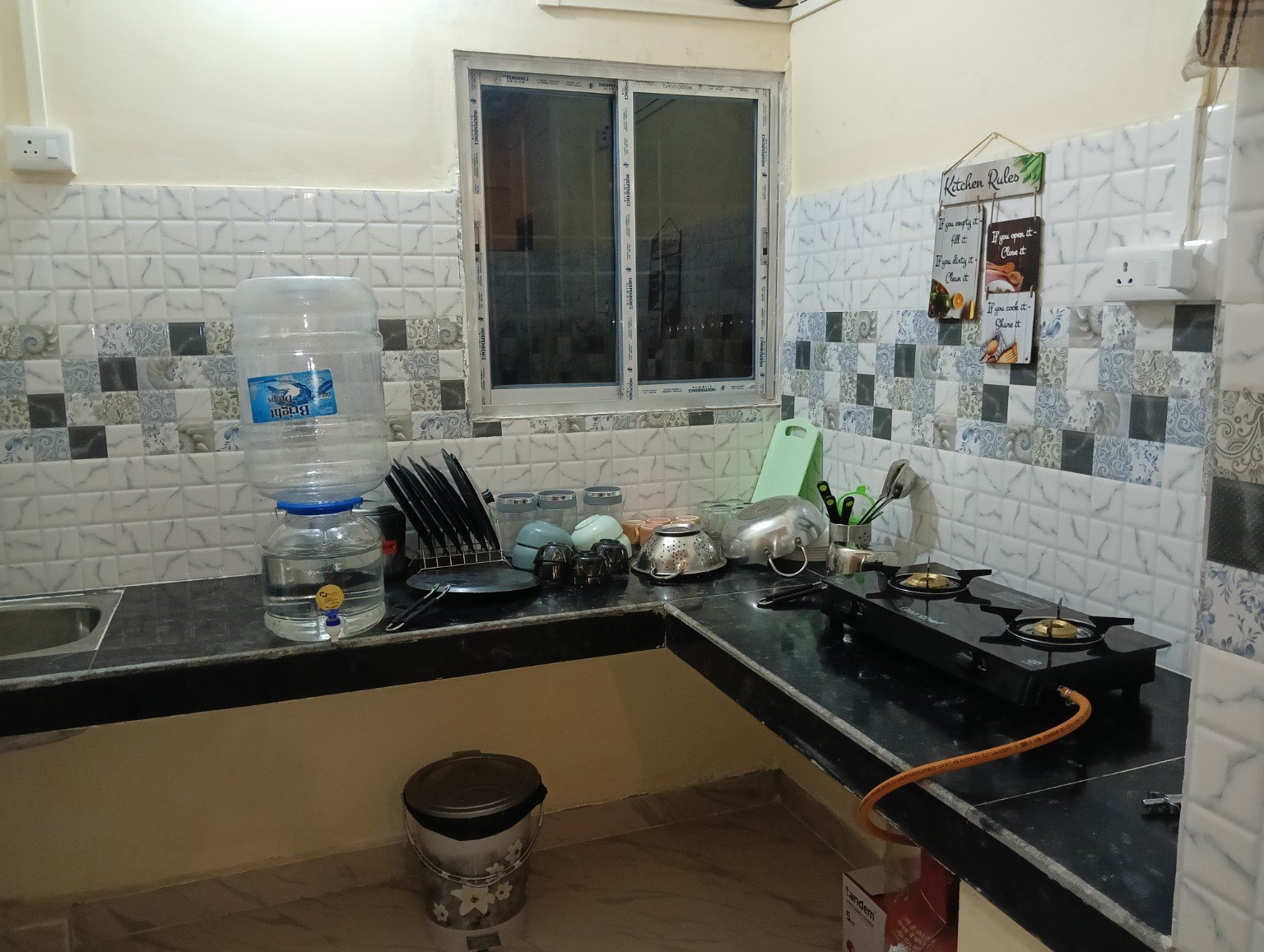 Shared kitchen at Jonbiri Stay